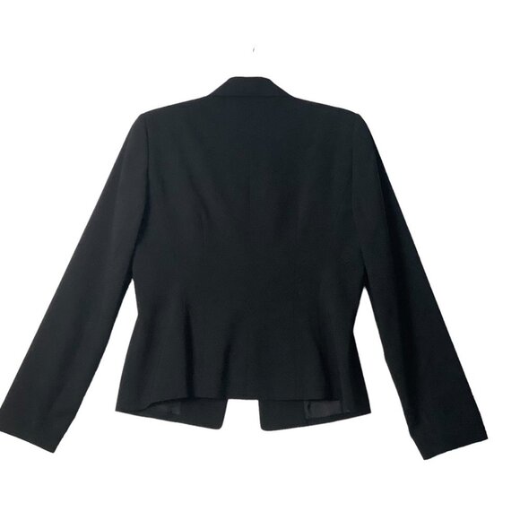 Ann Taylor Blazer Women Size 6 Wool Blend Stretch Black Lined 2 Button - Picture 3 of 9